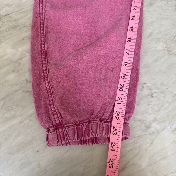 Anthropologie Rhys linen blend utility jogger pants pink size M - Picture 7 of 7